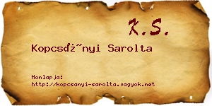 Kopcsányi Sarolta névjegykártya