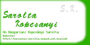 sarolta kopcsanyi business card